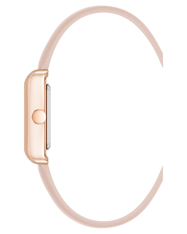 Nine West Mini Rectangular Case Strap Watch