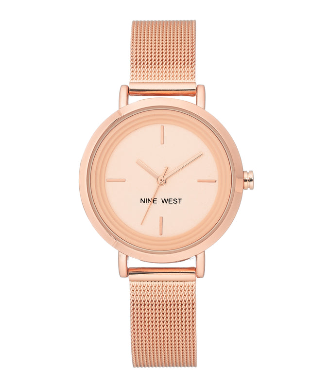 nine west Minimalist Mesh Bracelet Watch