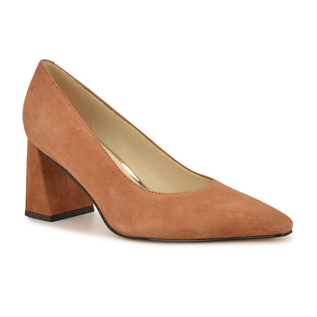Nine West Monda Leather Block Heel Pumps