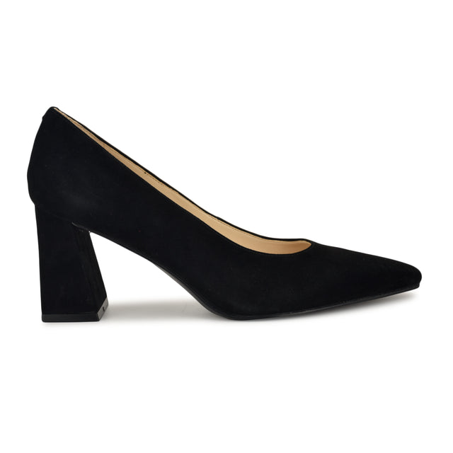 nine west Monda Leather Block Heel Pumps