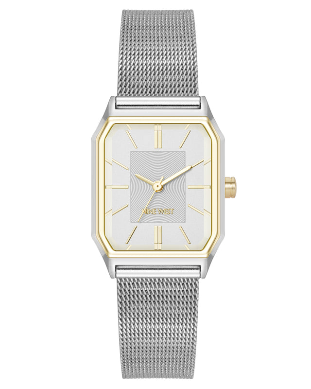 nine west Octagonal Case Mesh Bracelet Watch