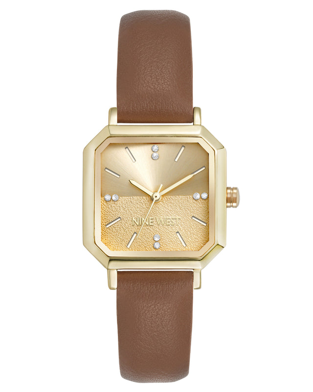 nine west Octagonal Case Strap Watch