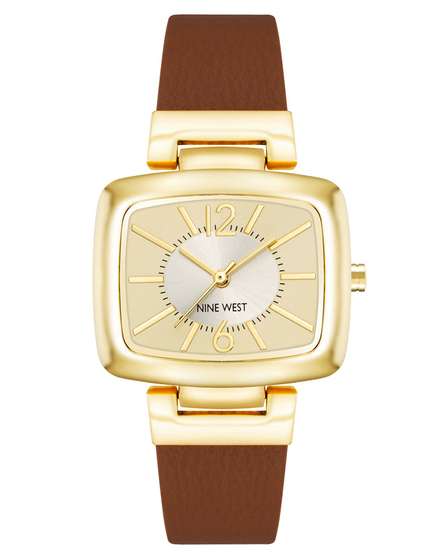 nine west Petite Heritage Rectangular Case Watch