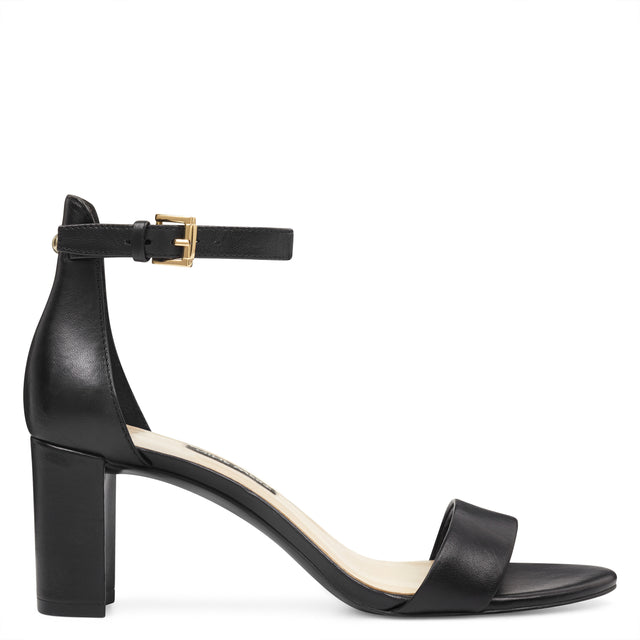 nine west Pruce Ankle Strap Block Heel Sandals