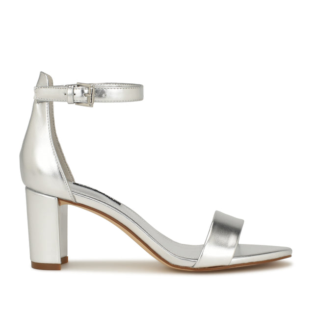 nine west Pruce Ankle Strap Block Heel Sandals