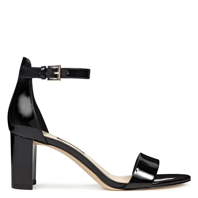 nine west Pruce Ankle Strap Block Heel Sandals