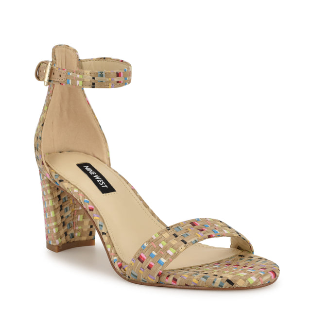 Nine West Pruce Ankle Strap Block Heel Sandals