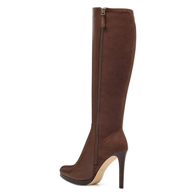 Nine West Quizme Wide Calf Platform Leather Boots