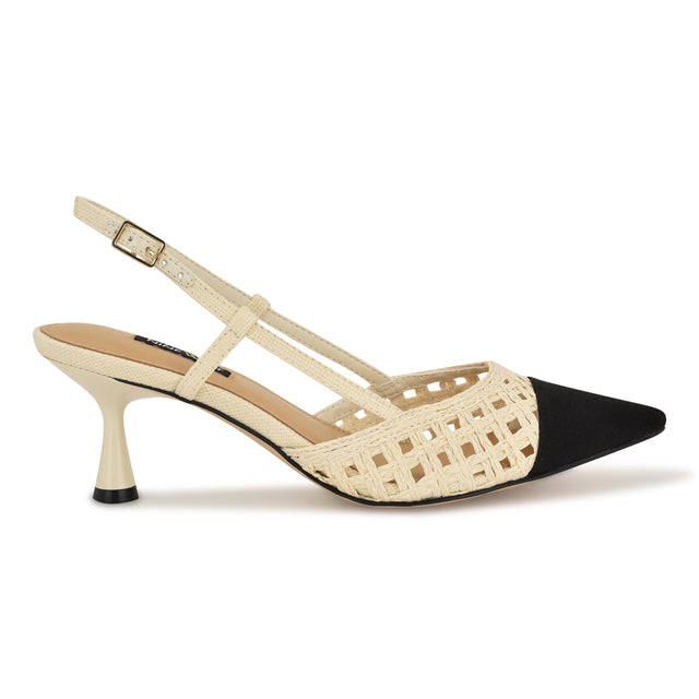 nine west Railen Woven Cap Toe Slingbacks