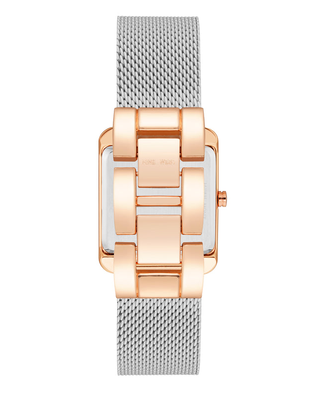 Nine West Rectangular Case Mesh Bracelet Watch