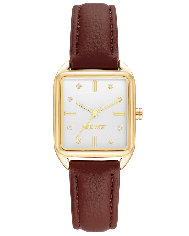 nine west Rectangular Case Strap Watch