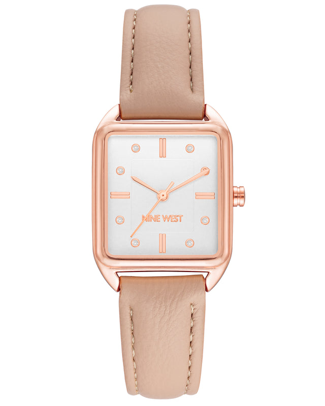 nine west Rectangular Case Strap Watch
