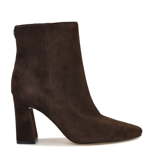 nine west Reraye Block Heel Ankle Leather Booties