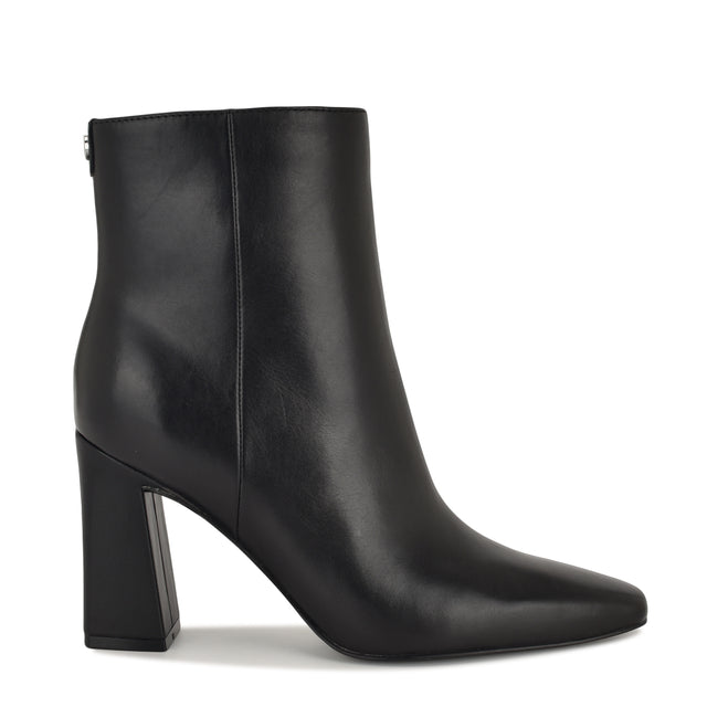 nine west Reraye Block Heel Ankle Leather Booties