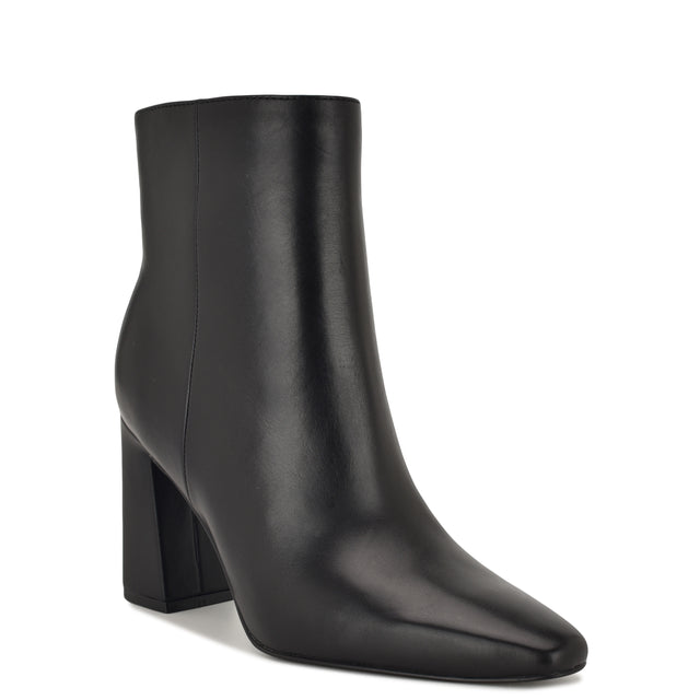 Nine West Reraye Block Heel Ankle Leather Booties