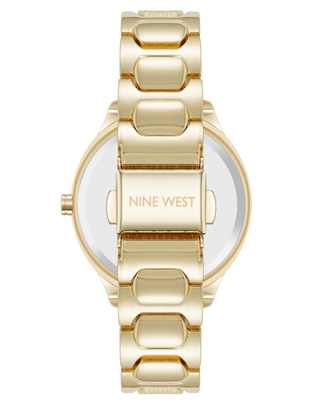 Nine West Round Link Bracelet Watch
