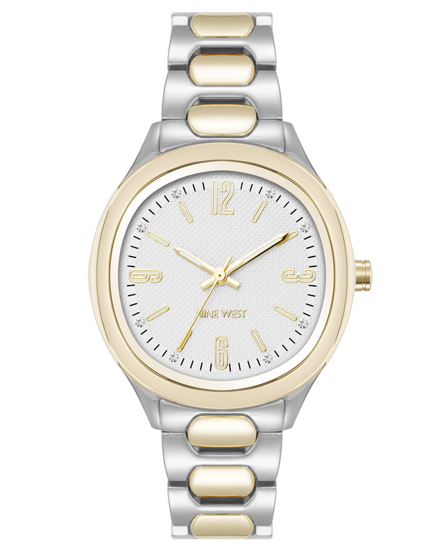 nine west Round Link Bracelet Watch