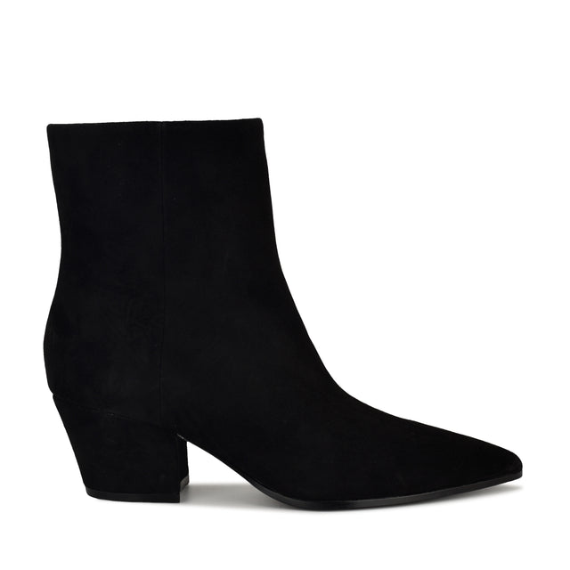 nine west Savie Block Heel Ankle Leather Booties