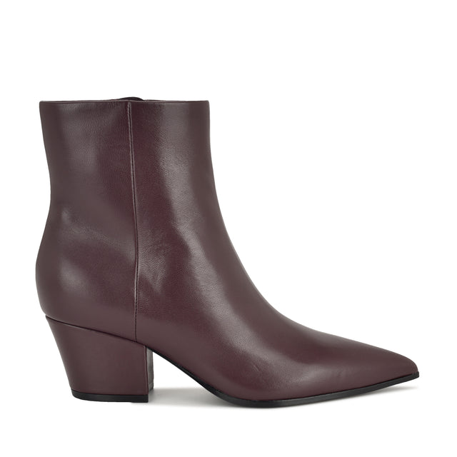 nine west Savie Block Heel Ankle Leather Booties