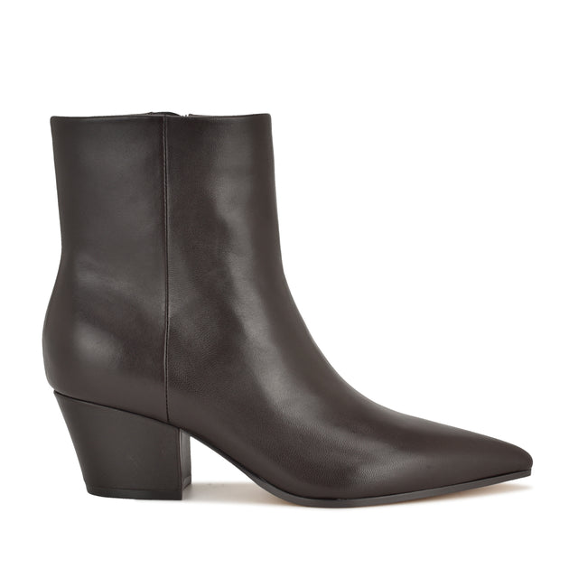nine west Savie Block Heel Ankle Leather Booties