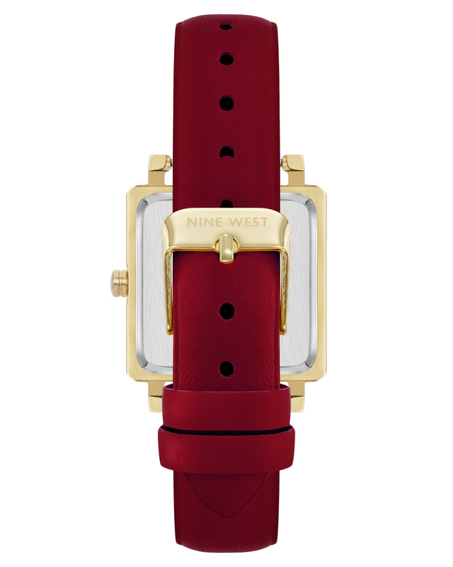Nine West Square Strap Watch With Crystal Accents