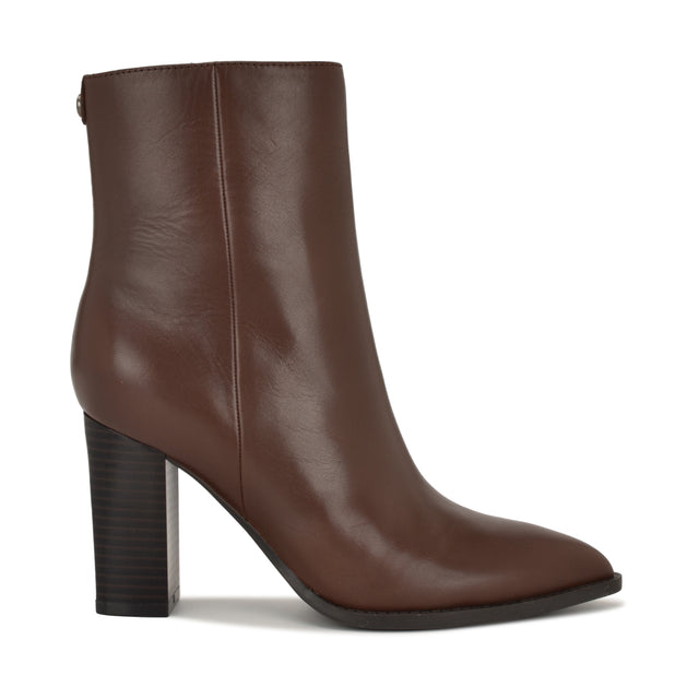 nine west Tessay 9x9 Block Heel Leather Booties