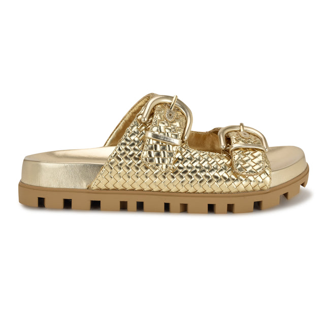 nine west Tindy Woven Footbed Sandals