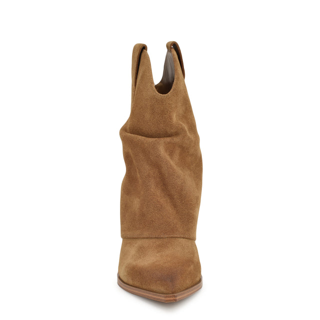 Nine West Waxel Foldover Western Leather Booties