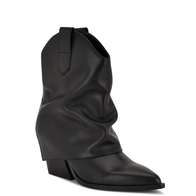 Nine West Waxel Foldover Western Leather Booties