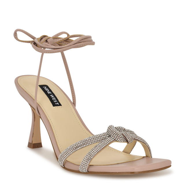 Nine West Raqchel Rhinestone Bow Ankle Wrap Sandals