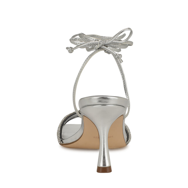 Nine West Raqchel Rhinestone Bow Ankle Wrap Sandals