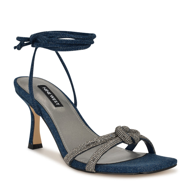 Nine West Raqchel Rhinestone Bow Ankle Wrap Sandals