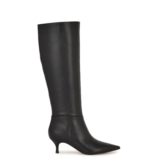 nine west Somas Kitten Heel Knee High Leather Boots