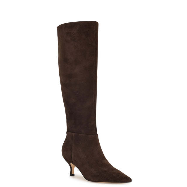 Nine West Somas Kitten Heel Knee High Leather Boots