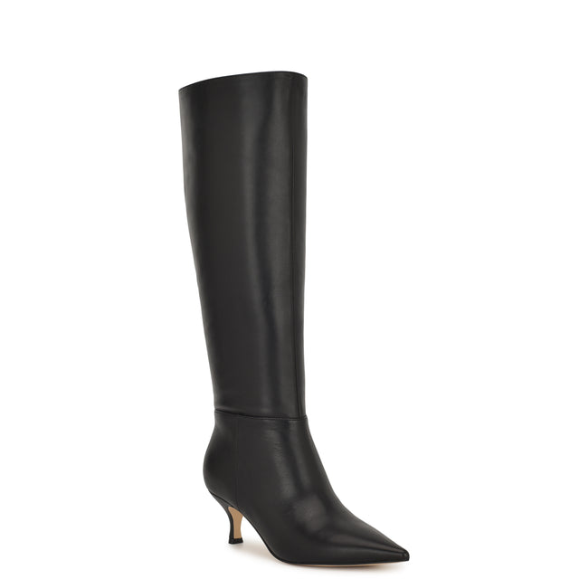 Nine West Somas Kitten Heel Knee High Leather Boots